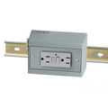 Hubbell Wiring Device-Kellems Complete Unit- GFCI with 5A Circuit Breaker, Horizontal, 1) 15A 125V, 2-Pole 3-Wire Grounding, 5-15R, Gray DRUBGFI15HCB5